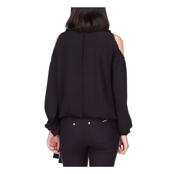 MICHAEL MICHAEL KORS Womens Black Tie At Side Long Sleeve Scoop Neck Top XXXL - Picture 2 of 4